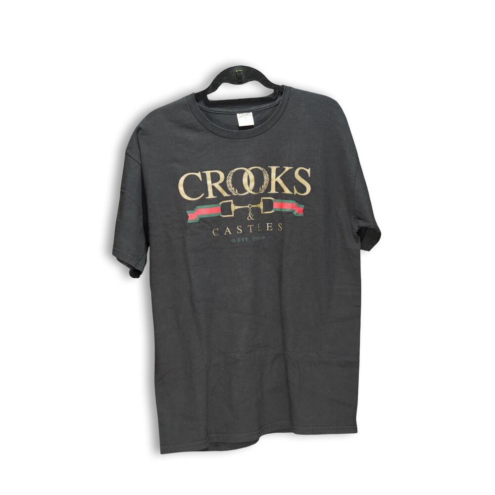 Crooks & Castles Icon Logo Black Cotton T-Shirt — Men's Large, NWT
